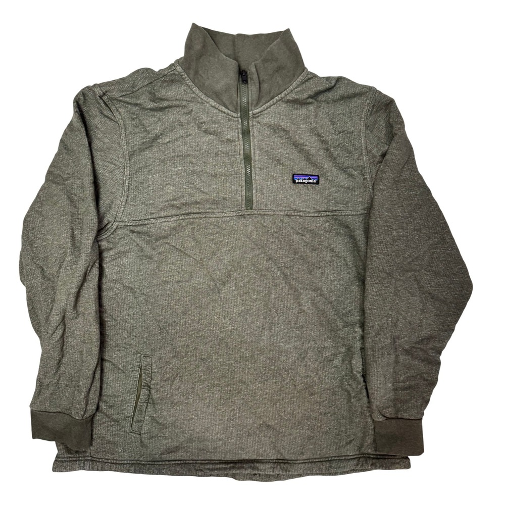 Patagonia Mahnya Fleece Pullover Mens XL Green Quarter Zip Sweatshirt